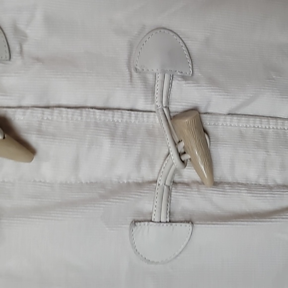 Lauren Ralph Lauren White Corduroy Jacket Leather Toggle & Zip Closure - Picture 9 of 16